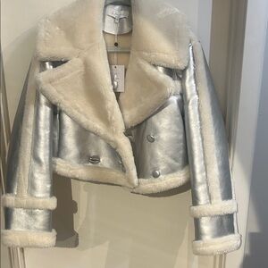 L'Academie Silver and Cream Teddy Jacket